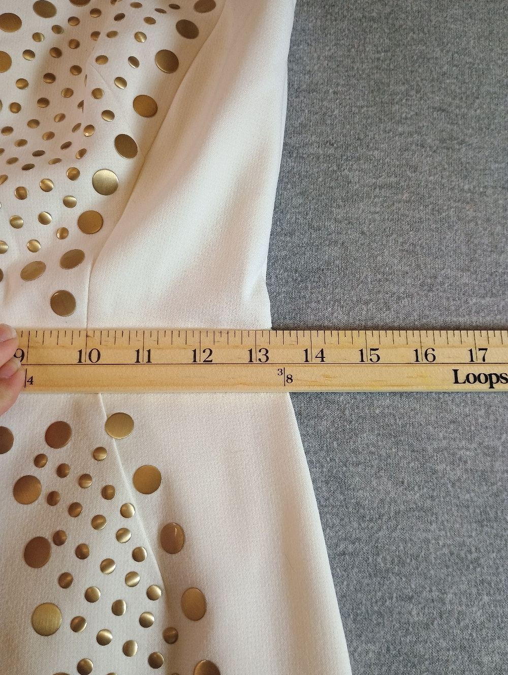 Antonio Melani Women's Size 2 Sleeveless Cream Dress with Gold Stud Detail - Picture 7 of 15